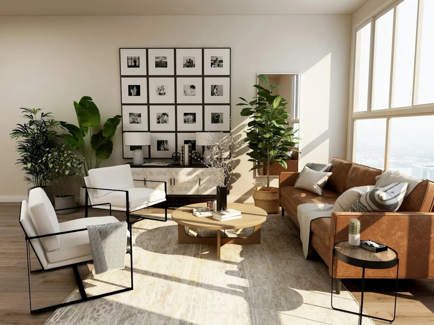 Intérieur de maison contemporaine chaleureux — illustration du confort thermique
